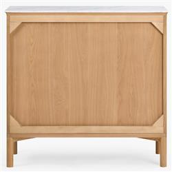 Cadence Modern Classic Marble Reeded Oak Wood Media Cabinet - 38"|