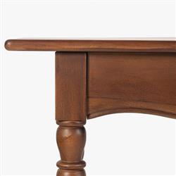 Thomas Updated Traditional Brown Wood Spindle Console Table|