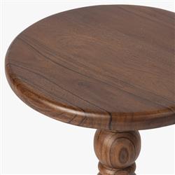 Thomas Updated Traditional Brown Wood Spindle Drink Table|