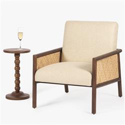 Thomas Updated Traditional Brown Wood Spindle Drink Table|