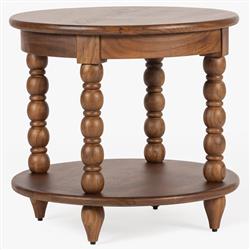 Thomas Updated Traditional Brown Wood Spindle End Table|
