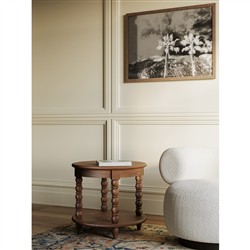 Thomas Updated Traditional Brown Wood Spindle End Table|