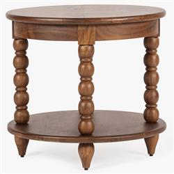Thomas Updated Traditional Brown Wood Spindle End Table|