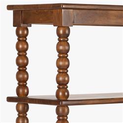 Thomas Updated Traditional Brown Wood Spindle Bookcase|