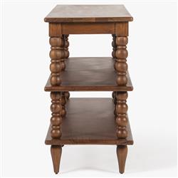 Thomas Updated Traditional Brown Wood Spindle Wide Bookcase|