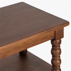 Thomas Updated Traditional Brown Wood Spindle Wide Bookcase|