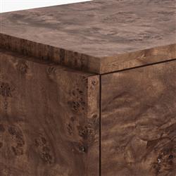 Briella Modern Classic Dark Brown Burl Wood 3 Door Sideboard|