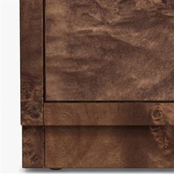 Briella Modern Classic Dark Brown Burl Wood 3 Door Sideboard|