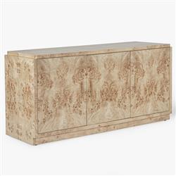 Briella Modern Classic Light Brown Burl Wood 3 Door Sideboard|