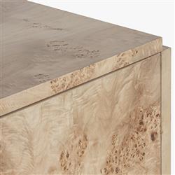 Briella Modern Classic Light Brown Burl Wood 3 Door Sideboard|