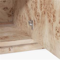 Briella Modern Classic Light Brown Burl Wood 3 Door Sideboard|