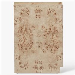 Briella Modern Classic Light Brown Burl Wood 3 Door Sideboard|