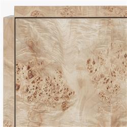 Briella Modern Classic Light Brown Burl Wood 3 Door Sideboard|