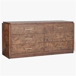 Briella Modern Classic Dark Brown Burl Wood Dresser|