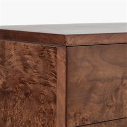 Briella Modern Classic Dark Brown Burl Wood Dresser|