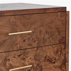Briella Modern Classic Dark Brown Burl Wood Dresser|