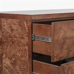 Briella Modern Classic Dark Brown Burl Wood Dresser|
