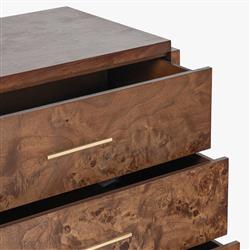 Briella Modern Classic Dark Brown Burl Wood Dresser|