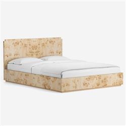 Briella Modern Classic Light Brown Burl Wood Bed - Queen|