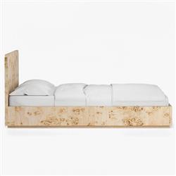 Briella Modern Classic Light Brown Burl Wood Bed - Queen|
