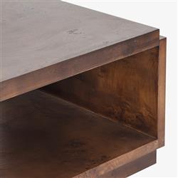 Briella Modern Classic Dark Brown Burl Wood Coffee Table|