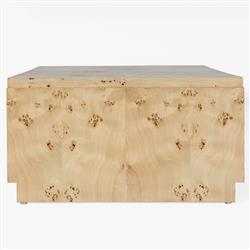 Briella Modern Classic Light Brown Burl Wood Coffee Table|
