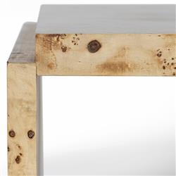 Briella Modern Classic Light Brown Burl Wood Coffee Table|
