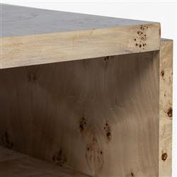 Briella Modern Classic Light Brown Burl Wood Coffee Table|