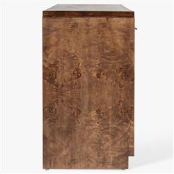 Briella Modern Classic Dark Brown Burl Wood Console Table|