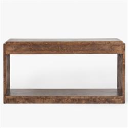Briella Modern Classic Dark Brown Burl Wood Console Table|