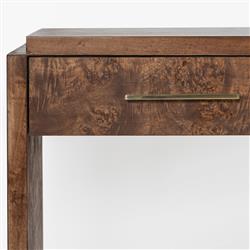 Briella Modern Classic Dark Brown Burl Wood Console Table|