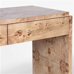 Briella Modern Classic Light Brown Burl Wood Console Table|