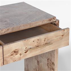 Briella Modern Classic Light Brown Burl Wood Console Table|