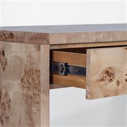 Briella Modern Classic Light Brown Burl Wood Console Table|