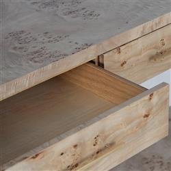 Briella Modern Classic Light Brown Burl Wood Console Table|