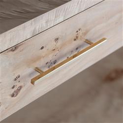 Briella Modern Classic Light Brown Burl Wood Console Table|