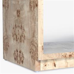 Briella Modern Classic Light Brown Burl Wood Console Table|