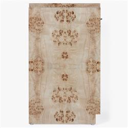 Briella Modern Classic Light Brown Burl Wood Console Table|