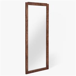 Briella Modern Classic Dark Brown Burl Wood Full Length Floor Mirror|