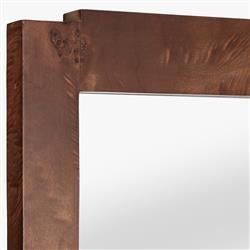 Briella Modern Classic Dark Brown Burl Wood Full Length Floor Mirror|