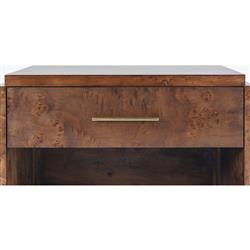 Briella Modern Classic Dark Brown Burl Wood Nightstand|