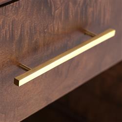 Briella Modern Classic Dark Brown Burl Wood Nightstand|