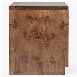 Briella Modern Classic Dark Brown Burl Wood Nightstand|
