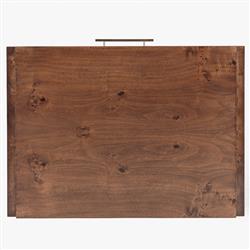 Briella Modern Classic Dark Brown Burl Wood Nightstand|