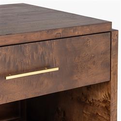 Briella Modern Classic Dark Brown Burl Wood Nightstand|