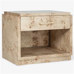 Briella Modern Classic Light Brown Burl Wood Nightstand|