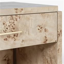 Briella Modern Classic Light Brown Burl Wood Nightstand|