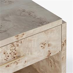 Briella Modern Classic Light Brown Burl Wood Nightstand|