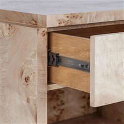 Briella Modern Classic Light Brown Burl Wood Nightstand|