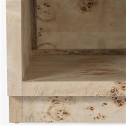 Briella Modern Classic Light Brown Burl Wood Nightstand|